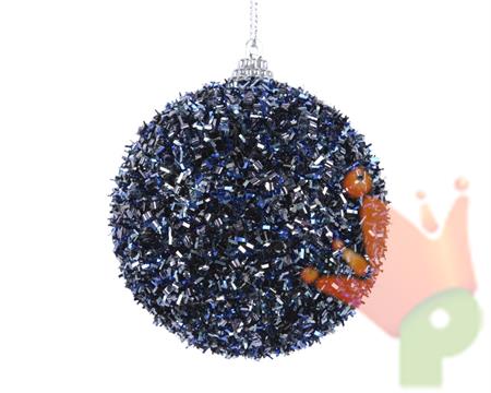 PALLINA BLU NOTTE CON PAJETTE DIAM 8 CM