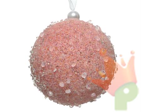 PALLINA ROSA GLITTER 8 CM