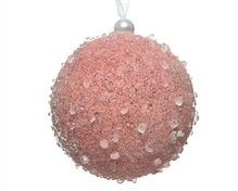 PALLINA ROSA GLITTER 8 CM