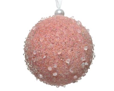 PALLINA ROSA GLITTER 8 CM