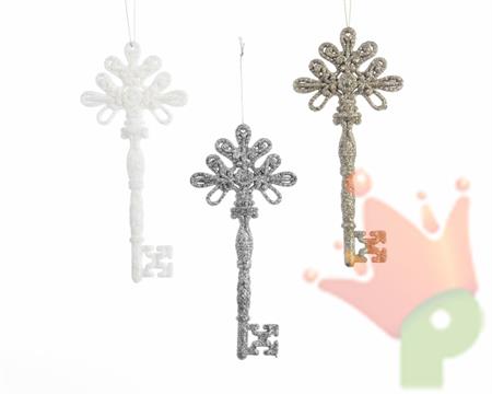 PENDENTE CHIAVE 3 COLORI ASSORTITI GLITTER