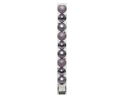 PALLINE PER ALBERO 6CM LILLA GLITTER E LUCIDO 10 PZ