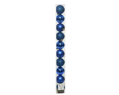 PALLINE PER ALBERO 6CM BLU GLITTER E LUCIDO 10 PZ