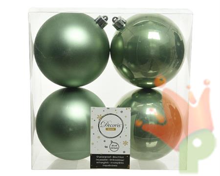 PALLINE PER ALBERO 10CM VERDE CHIARO 4 PZ