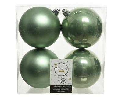PALLINE PER ALBERO 10CM VERDE CHIARO 4 PZ