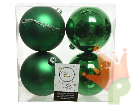PALLINE PER ALBERO 10CM VERDE 4 PZ