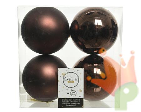 PALLINE PER ALBERO 10CM MARRONE 4 PZ