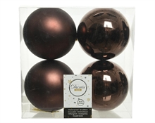 PALLINE PER ALBERO 10CM MARRONE 4 PZ