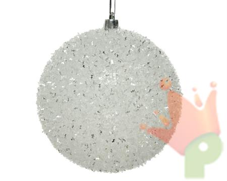 PALLINA PER ALBERO 10CM BIANCO GLITTER