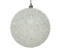 PALLINA PER ALBERO 10CM BIANCO GLITTER