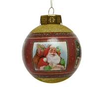 PALLINA DI NATALE ROSSA DECORO BABBO NATALE 20 CM