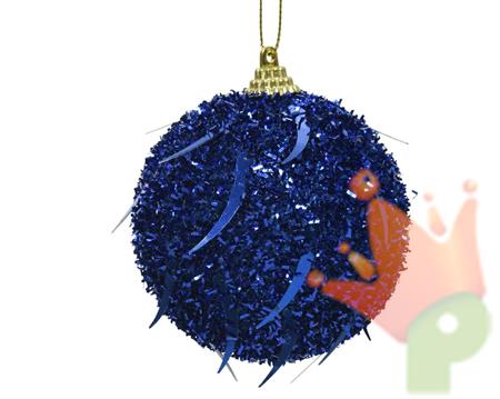 PALLINA PER ALBERO 10CM BLU CON PAILLETTES