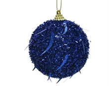 PALLINA PER ALBERO 10CM BLU CON PAILLETTES
