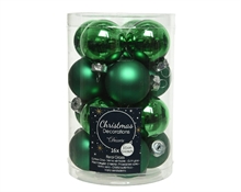 PALLINE PER ALBERO IN VETRO D. 3,5CM VERDE 16PZ