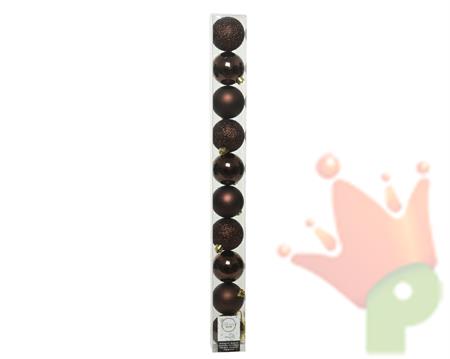 PALLINE PER ALBERO 60MM MARRONE 10 PZ