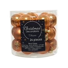 PALLINE PER ALBERO IN VETRO D. 2,5CM RAME 24PZ