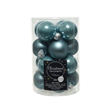 PALLINE PER ALBERO IN VETRO D. 3,5CM TURCHESE 16PZ