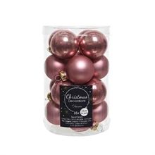 PALLINE PER ALBERO IN VETRO D. 3,5CM ROSA  16PZ