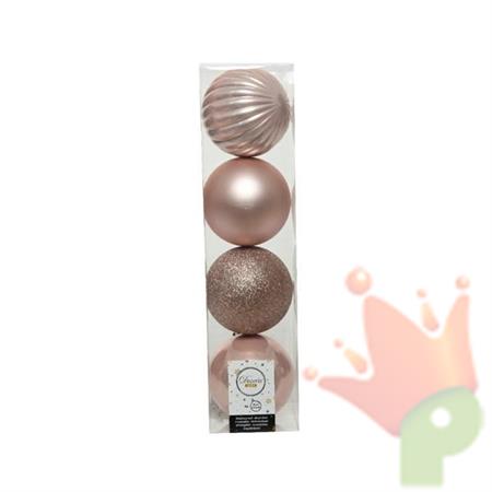 PALLINE PER ALBERO 10CM ROSA ASSORTITE 4PZ