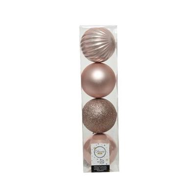 PALLINE PER ALBERO 10CM ROSA ASSORTITE 4PZ