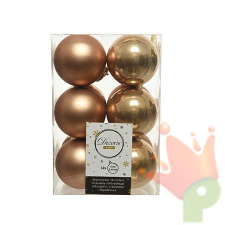 PALLINE PER ALBERO 6CM COLOR CAMMELLO 12PZ