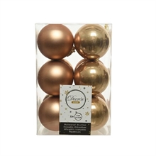 PALLINE PER ALBERO 6CM COLOR CAMMELLO 12PZ