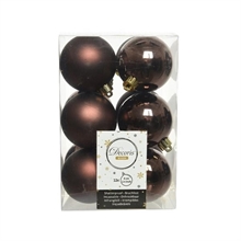 PALLINE PER ALBERO 6CM MARRONE 12PZ