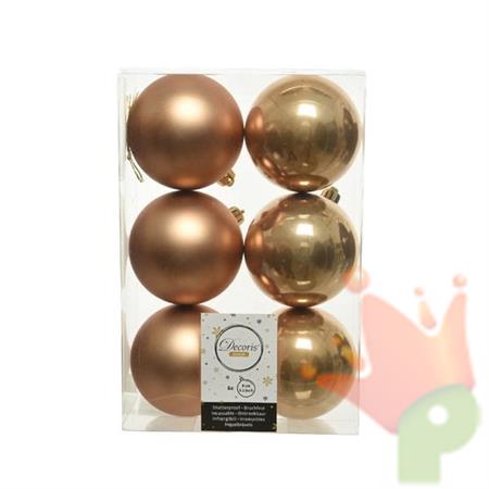 PALLINE PER ALBERO 8CM COLOR CAMMELLO 6PZ