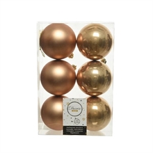 PALLINE PER ALBERO 8CM COLOR CAMMELLO 6PZ