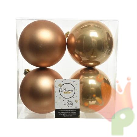 PALLINE PER ALBERO 10CM COLOR CAMMELLO 4PZ