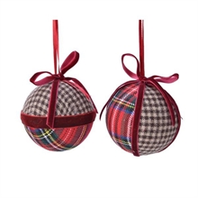 PALLINE PER ALBERO 8CM STILE SCOZZESE
