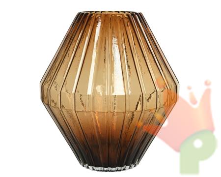 VASO IN VETRO CON BORDO dIAMANTATO IN RILIEVO
