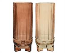 VASO VETRO LUCIDO MARRONE/BEIGE 28X12 CM