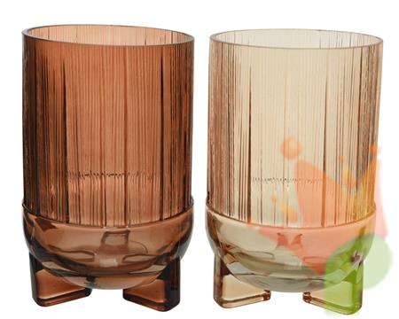 VASO VETRO LUCIDO MARRONE/BEIGE 22,5X15 CM
