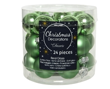 PALLINE PER ALBERO IN VETRO D. 2,5 CM VERDE 24 PZ