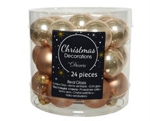 PALLINE PER ALBERO IN VETRO D. 2,5 CM CARAMELLO 24 PZ