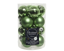 PALLINE PER ALBERO IN VETRO D. 3,5 CM VERDE 16 PZ