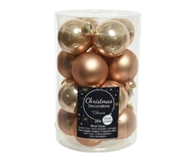 PALLINE PER ALBERO IN VETRO D. 3,5CM CARAMELLO 16PZ