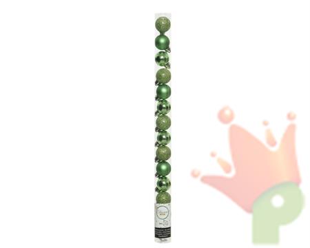 PALLINE VERDI 3 CM PER ALBERO 14 PZ