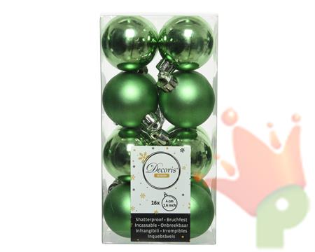 PALLINE NATALIZIE 4 CM VERDE CHIARO 16 PZ