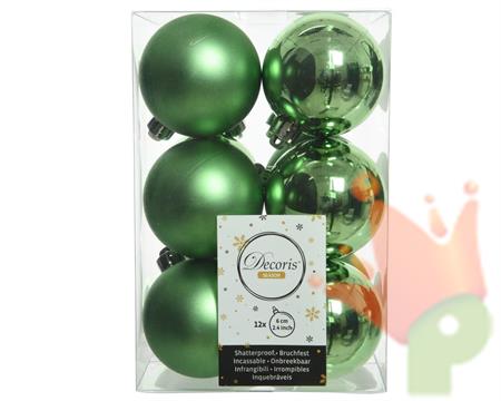 PALLINE NATALIZIE 60 MM VERDE CHIARO  12 PZ