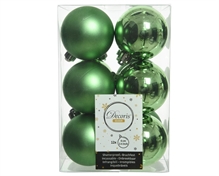 PALLINE NATALIZIE 60 MM VERDE CHIARO  12 PZ