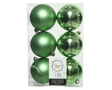 PALLINE VERDE CHIARO 8 CM PER ALBERO BOX DA 6 PZ
