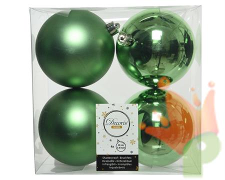PALLINE VERDI PER ALBERO 10 CM BOX DA 4 PZ