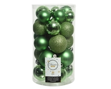 PALLINE NATALIZIE VERDI BOX DA 30 PZ MISURE ASSORTITE