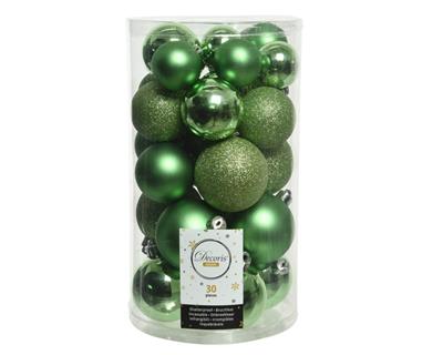 PALLINE NATALIZIE VERDI BOX DA 30 PZ MISURE ASSORTITE