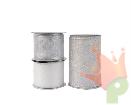 NASTRO IN RASO BIANCO/ARGENTO/CHAMPAGNE SPESSORE ASSORTITO