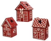 PORTATEALIGHT IN CERAMICA 13X11X18 CM FORMA CASETTA ROSSA