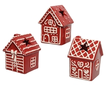 PORTATEALIGHT IN CERAMICA 9X9X12 CM FORMA CASETTA ROSSA