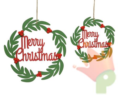 SCRITTA DECORATIVA 30X29,5 CM MERRY CHRISTMAS IN COMPENSATO